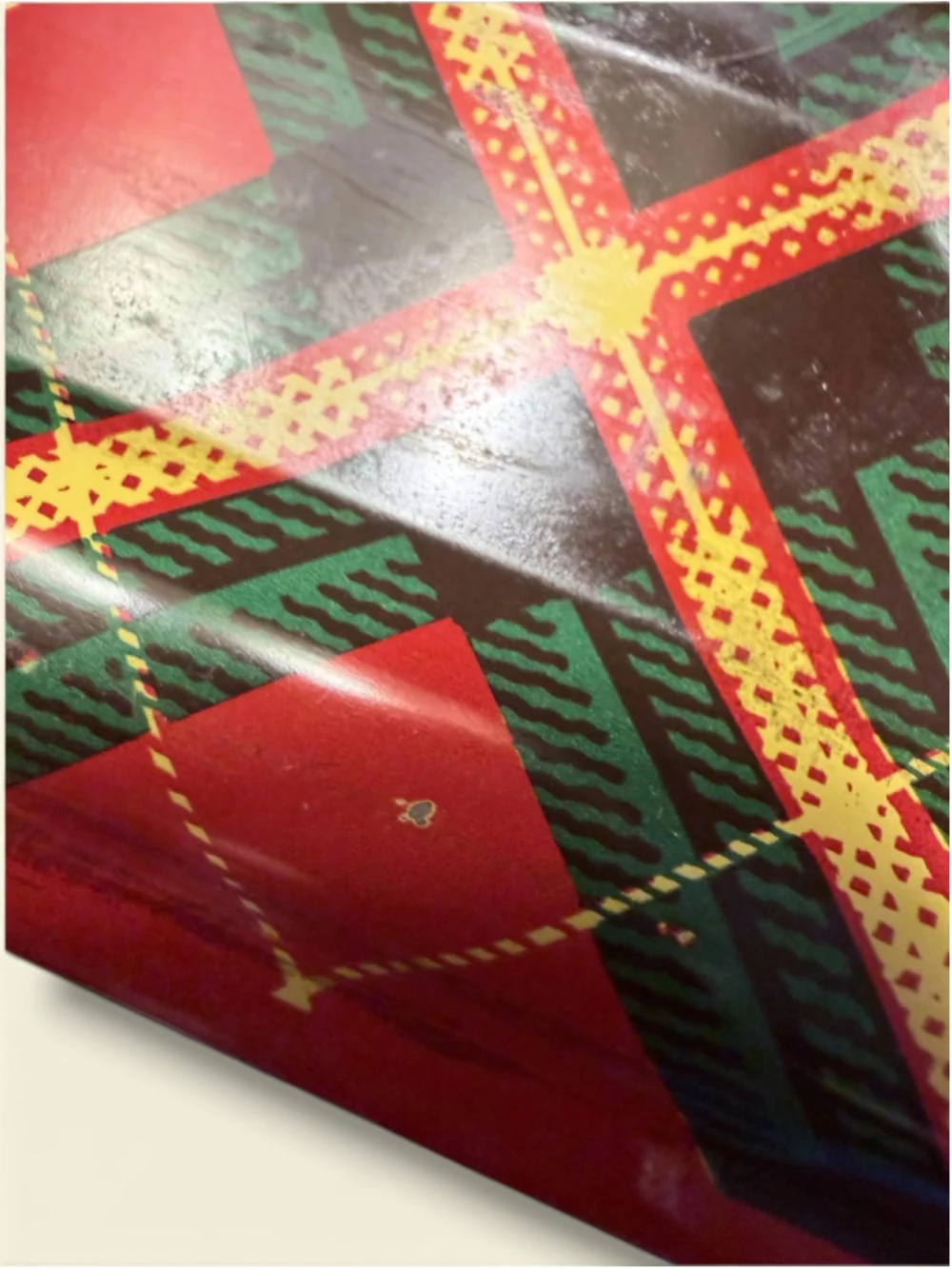 Vintage 1950s Tartan Plaid Metal Bread Box Red Green Yellow Mid Century Kitchen